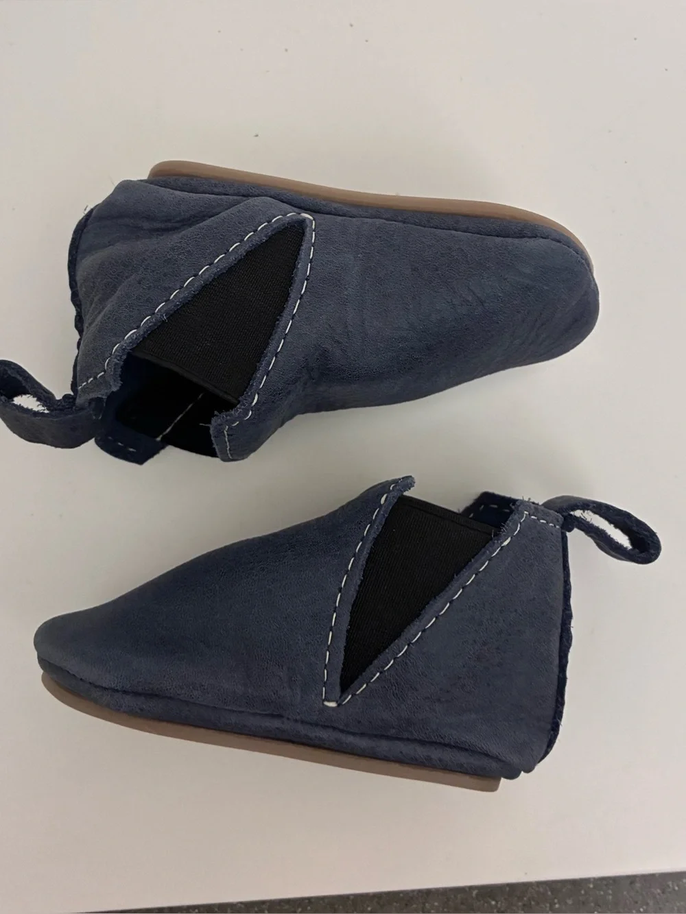 Freshly Picked Baby‎ Size 4 Alta Chelsea Boot Moccasin Leather Hard Sole Navy